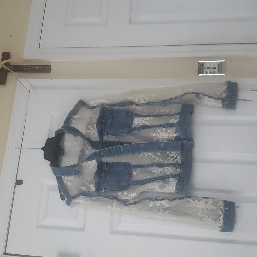 Gracia denim and lace jean jacket